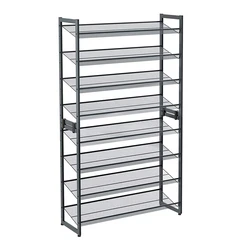 Μεταλλικό Ρυθμιζόμενο Stand Αποθήκευσης 40 Ζευγαριών Χρώματος Γκρι 92.5 x 30.7 x 163.5 cm Songmics