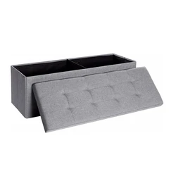 Πτυσσόμενο Σκαμπό Songmics Αποθηκευτικό Χώρο Χρώματος Γκρι 110 x 38 x 38 cm