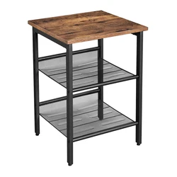 Βοηθητικό Μεταλλικό Τετράγωνο Τραπεζάκι Vasagle 2 Ρυθμιζόμενα Ράφια 40 x 40 x 50 cm