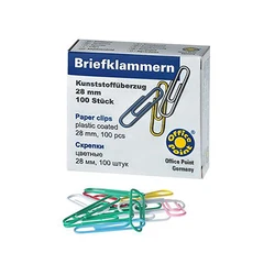 Συνδετήρες Officepoint 28mm με πλαστική επικάλυψη 100Χ (MAG-1462810-00)