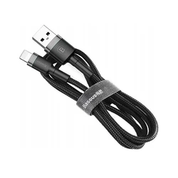 Καλώδιο USB Baseus Lightning Cafule 2.4A 1m Gray + Black (CALKLF-BG1)