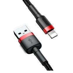 Καλώδιο USB Baseus Lightning Cafule 2A, 3m Red/Black (CALKLF-R91)