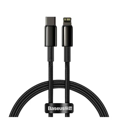 Καλώδιο USB Baseus Type-C - Lightning Tungsten Gold Fast charging PD 20W 1m Black (CATLWJ-01)