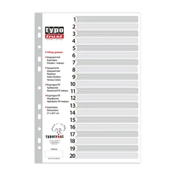 Διαχωριστικά Typotrust A4 Αριθμητικά Πλαστικά 1-20 (TYPFP40120)