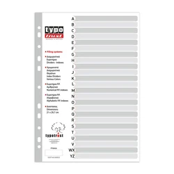 Διαχωριστικά Typotrust A4 Αλφαβητικά (Α-Ζ) (TYPFP40424)