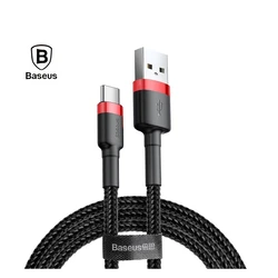 Καλώδιο USB Baseus Cafule Braided USB 2.0 USB-C male - USB-A male Black/Red 3m