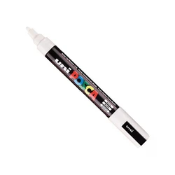 Μαρκαδόρος Uni-Ball Μαρκαδοροι Posca Pc-5M Medium White (PC5MMWH)