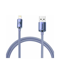Καλώδιο USB Baseus Crystal Shine Braided USB to Lightning Μωβ 1.2m