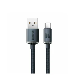Καλώδιο USB Baseus Crystal Shine Braided USB 2.0 Type-C male - USB-A male Μαύρο 2m (CAJY000501)