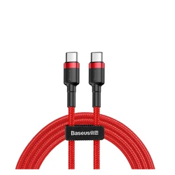 Καλώδιο USB Baseus Cafule Braided 2.0 Type-C male - Type-C male Κόκκινο 2m (CATKLF-H09)
