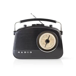 Ραδιόφωνο Nedis Retro Φορητό Ρεύματος / Μπαταρίας Μαύρο Black (RDFM5000BK)