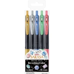 Στυλό Zebra Sarasa Clip 0.5 Deco Color 5 Color Pen Set