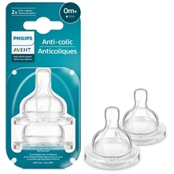 Θηλές Philips από Σιλικόνη Baby Bottle Flow 1 Nipple 2τμχ (SCY761/02)
