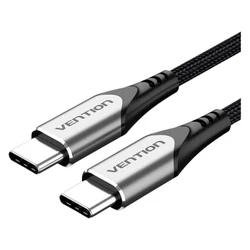 Καλώδιο USB Vention Nylon Braided Type-C to Type-C 3A/PD 60W 1.5M Gray Aluminum