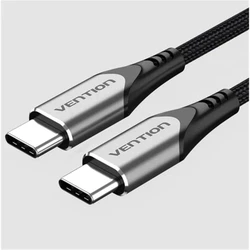 Καλώδιο USB Vention Nylon Braided Type-C to Type-C 3A/PD 60W 1M Gray Aluminum