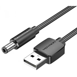 Καλώδιο USB Vention to DC 5.5mm Barrel Jack Power 1.5M Black Tuning Fork