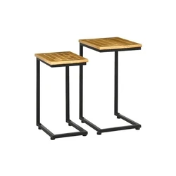 Πλαϊνά Τραπεζάκια Κήπου Outsunny Σετ 2 40x30x60 (84G-079V00LR)