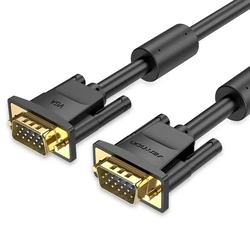 Καλώδιο VGA Vention (3+6) Male to Male with Ferrite Cores 10M Black (DAEBL)