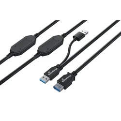 Καλώδιο USB MediaRange Active 2x Plug to 1x USB-A Socket, 2x Repeater, USB 3.0, 15m, Black (MRCS244)