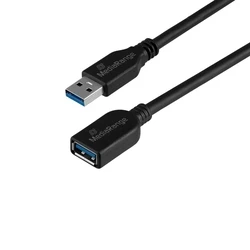 Καλώδιο USB MediaRange  Plug to USB-A Socket, USB 3.0, 5 GB/s Data Transfer Rate, 5m, Black (MRCS241)