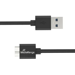 Καλώδιο USB MediaRange to Micro-B USB 3.0 Charge and Sync USB 3.0, 5 Gbps, 5W 50cm, Black (MRCS239)