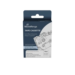 Mediarange General Purpose Labels Laminated Flexible Black on White 12mm x 8m MRBTZFX231