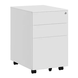 Songmics Ντουλάπι Αρχείων με 3 Συρτάρια Λευκό OFC60WT
