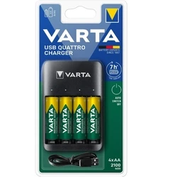 Φορτιστής Μπαταριών Varta QUATRO 57652 + 4 Varta 2100 mah AA (VART18660)