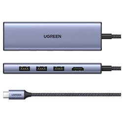 UGREEN Adapter HUB CM511 USB-C to HDMI 3x USB-A 3.0 SD TF