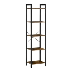 HOMCOM Bookshelf Industrial Style with 5 Shelves 40x30x154cm