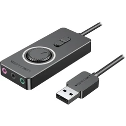 Vention USB 2.0 External Stereo Sound Adapter with Volume Control 0.5M Black ABS Type (CDRBD) (VENCDRBD)