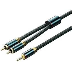 VENTION Καλώδιο Ήχου Cotton Braided 3.5mm αρσενικό → 2x RCA αρσενικά Πράσινο 1m (BCSGF)