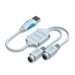 Vention USB2.0 to Dual PS/2 Adapter Cable 0.3M Blue (VAS-C03-S) (VENVAS-C03-S)