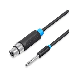 Audio Cable Vention 6.5mm Male to XLR Female 15M Black BBEBN