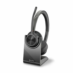 Poly Voyager 4320 UC Bluetooth Ακουστικά με μικρόφωνο και βάση φόρτισης USB-A
