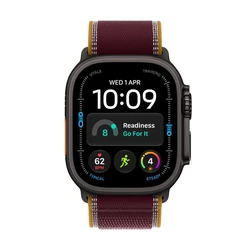 Apple Watch Ultra 4 Titanium 49mm Cellular (Black Titanium with Burgundy Trail Loop - M/L)