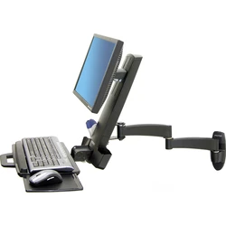 ERGOTRON Combo Arm Σειρά 200 Μαύρο για LCD έως 61 cm (24") με πλατφόρμα πληκτρολογίου, ποντικιού, υποστήριγμα καρπού και θήκη για σαρωτή barcode