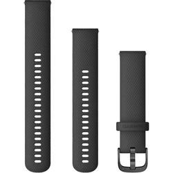 Garmin Εφεδρικό Λουράκι 20mm Σιλικόνης Μαύρο με Μεταλλικά Μέρη