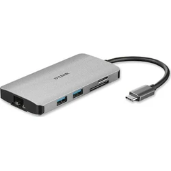 USB Hub D-Link USB-C 8-Port with HDMI LAN Card Reader and USB-C PD