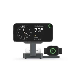Nimble Valet 3‑in‑1 Ασύρματος Φορτιστής Qi για Smartphone, Smartwatch & Bluetooth Ακουστικά - Μαύρο