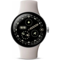 Google Pixel Watch 4 Aluminium 41mm LTE με Παλμογράφο (Polished Silver / Porcelain Active Band)
