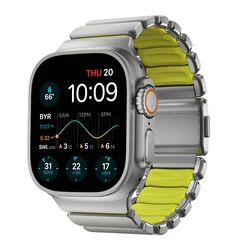 Nomad Stratos Titanium Grade 4 Band FKM Μπρασελέ για Apple Watch Volt (Lime) NM011147858