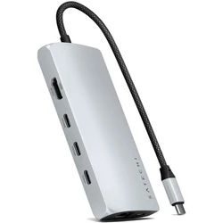 Satechi USB-C Docking Station με HDMI 4K PD Ethernet Ασημί (ST-P8KES)