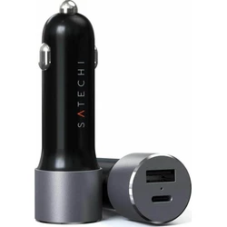 Satechi Φορτιστής Αυτοκινήτου 72W (USB-C PD 60W + USB-A 12W) ST-TCPDCCM — Μαύρο/Γκρι
