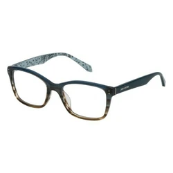 Zadig & Voltaire VZV163 01H2 Women's Eyeglass Frame 52/18/140 Acetate - Petroleum Gradient / Shiny Striped Brown
