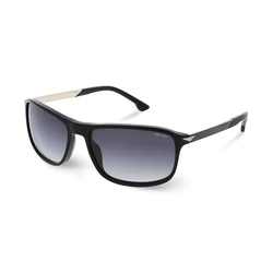 Police Men's Sunglasses SPLC37M 0700 – Black Acetate Frame, Grey Gradient Lens