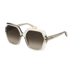 Furla Women’s Sunglasses Transparent Acetate Frame with Brown Degrade Lens SFU620V (56/19/140)