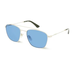 Police Men's Sunglasses SPL996-55300B Gold Metal Frame, Blue Mirror Multicolored Lenses, Size 55/19/145