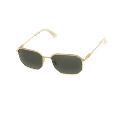 Police Unisex Sunglasses SPLF73-570300 — Gold Metal Frame, Green Lens, Size 57/18/145