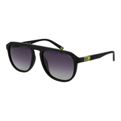 FILA Unisex Sunglasses SFI528-56U28P Black Acetate Frame, Black Gradient Polarized Lens (56/19/145)